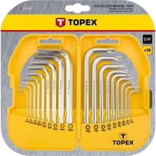 Ключі комбіновані TOPEX шестигранні та Torx CrV, 1.5-10мм, T10-T50 набір 18шт
