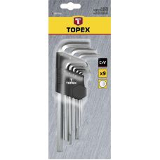 Ключі шестигранні TOPEX, довгі, CrV, 1.5-10мм, набір 9шт