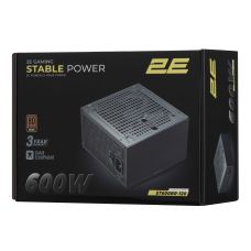 Блок питания 2E GAMING Stable Power ATX3.1 (600W), >85%, 80+ Bronze, 120мм, 1xMB 24pin(20+4), 2xCPU 8pin(4+4), 3xMolex, 6xSATA, 2xPCIe 8pin(6+2)