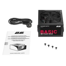 Блок питания 2E Basic Power (400W), >80%, 120мм, 1xMB 24pin(20+4), 1xCPU 8pin(4+4), 3xMolex, 4xSATA, 1xPCIe 8pin(6+2)