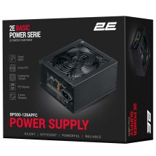 Блок питания 2E Basic Power (500W), >80%, 120мм, 1xMB 24pin(20+4), 1xCPU 8pin(4+4), 3xMolex, 4xSATA, 2xPCIe 8pin(6+2)