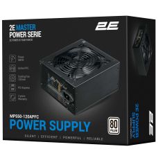 Блок питания 2E Master Power (550W), >80%, 80+ White, 120мм, 1xMB 24pin(20+4), 1xCPU 8pin(4+4), 3xMolex, 5xSATA, 2xPCIe 8pin(6+2)