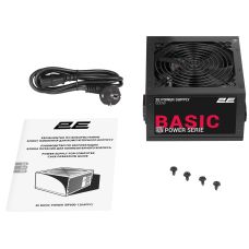 Блок питания 2E Basic Power (600W), >80%, 120мм, 1xMB 24pin(20+4), 1xCPU 8pin(4+4), 3xMolex, 4xSATA, 2xPCIe 8pin(6+2)