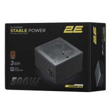Блок живлення 2E GAMING Stable Power ATX3.1 (500W), >85%, 80+ Bronze, 120мм, 1xMB 24pin(20+4), 2xCPU 8pin(4+4), 3xMolex, 6xSATA, 2xPCIe 8pin(6+2)