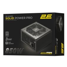 Блок питания 2E GAMING Solid Power Pro ATX3.1 GEN5.0 (850W), >85%, 80+ Bronze, 120мм, 1xMB 24pin(20+4), 2xCPU 8pin(4+4), 3xMolex, 6xSATA, 4xPCIe 16pin, Semi Modular