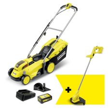 Набор газонокосилки и триммер садовый аккумуляторные Karcher LMO 18-33+LTR 18-25+Starter kit 18В 1х2.5А·час 33см 35-65мм 35л