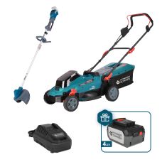 Набір із двох акумуляторних інструментів Konner&Sohnen KS 33LM-BCT20V-SET 20В газонокосарка KS 33LM-20V та тример садовий KS BCT-20V акб 1х4А·год ЗП 17.3кг