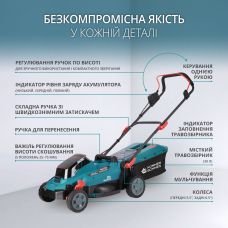 Набір із двох акумуляторних інструментів Konner&Sohnen KS 33LM-BCT20V-SET 20В газонокосарка KS 33LM-20V та тример садовий KS BCT-20V акб 1х4А·год ЗП 17.3кг