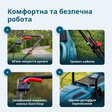 Газонокосилка сетевая Konner&Sohnen KS 32LM12-BL 1200Вт 32см 30л 25-65мм 12кг