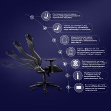 Кресло Trust GXT714 Ruya ECO, ПУ кожа, 3D-Armrests, черный