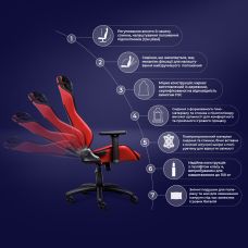 Кресло Trust GXT714R Ruya ECO, ПУ кожа, 3D-Armrests, красный