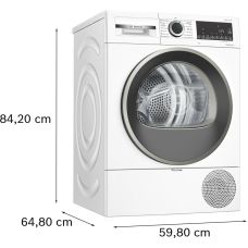 Сушильная машина Bosch тепловой насос, 9кг, A++, 61см, дисплей, белый