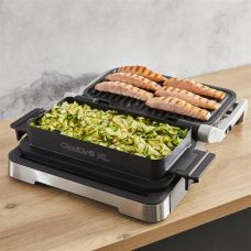 Гриль Tefal прижимной OptiGrill 4in1 XL 2200Вт, темп. режимов-4, съемные пластины, форма для выпечки, металл