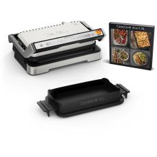 Гриль Tefal прижимной OptiGrill 4in1 XL 2200Вт, темп. режимов-4, съемные пластины, форма для выпечки, металл