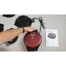 Мультимейкер Russell Hobbs Fiesta 950Вт, алюміній, 3 пластини, корпус-нержав.сталь/пластик, бордо