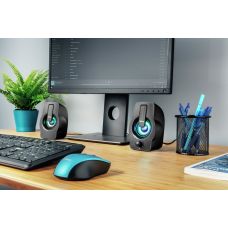 Акустическая система Trust Gemi 2.0, USB/AUX, RGB, черный