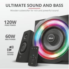 Акустическая система Trust GXT 629 Tytan 2.1, 60Вт, AUX, RGB, черный