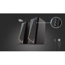 Акустическая система Trust GXT 609 Zoxa 2.0, USB/AUX, RGB, черный