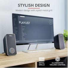 Акустическая система Trust Arys 2.0, 14Вт, USB/AUX, черный