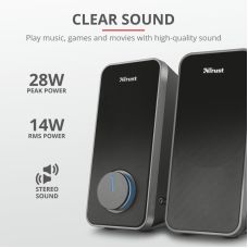 Акустическая система Trust Arys 2.0, 14Вт, USB/AUX, черный