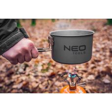 Набор туристической посуды Neo Tools, 3в1, чайник, кастрюля, сковорода, складные ручки, сертификат LFGB, 0.616кг