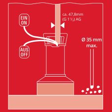 Насос дренажний Einhell GE-DP 7535 N LL ECO 750Вт, 18500л/год, вис. 9м, глиб. 7м, нержавіюча сталь, 5.7кг