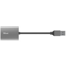 Кардидер Trust Dalyx USB-A 3.2 > SD/microSD, Алюминий, 0.08м, Серый