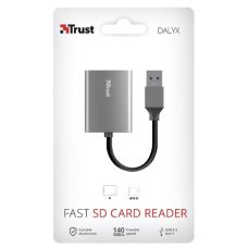 Кардидер Trust Dalyx USB-A 3.2 > SD/microSD, Алюминий, 0.08м, Серый