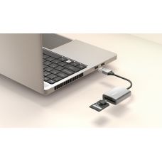 Кардидер Trust Dalyx USB-A 3.2 > SD/microSD, Алюминий, 0.08м, Серый