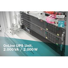 Источник бесперебойного питания DIGITUS 2000VA/2000W, RTU2, LCD, RJ45, RS232, USB, 8xC13