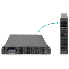 Источник бесперебойного питания DIGITUS 2000VA/2000W, RTU2, LCD, RJ45, RS232, USB, 8xC13