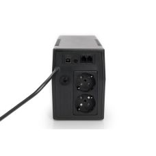 Источник бесперебойного питания DIGITUS 600VA/360W, LED, RJ11, USB, 2xSchuko