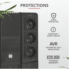 Джерело безперебійного живлення Trust Maxxon 800VA UPS with 6 standard wall power outlets BLACK