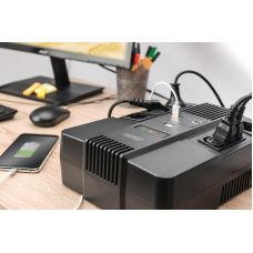 Источник бесперебойного питания DIGITUS 800VA/480W, LED, RJ45, USB, 4xSchuko+3xC13