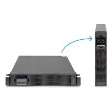 Источник бесперебойного питания DIGITUS 1500VA/1500W, RTU2, LCD, RJ45, RS232, USB, 8xC13