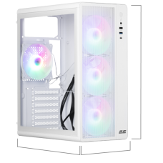 Корпус 2E GAMING Credo Plus V510W без БП, 1xUSB3.0, 1х USB 2.0, 1xUSB Type-C, 4x120мм RGB Rainbow, VGA 310мм, TG Side Panel, ATX, белый