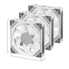Корпусные вентиляторы 2E GAMING Air Cool Magic Mirror ACF120MW-ARGB, 3x120мм, 2000rpm, 4pin PWM +5VARGB, 20.5dBa, белый