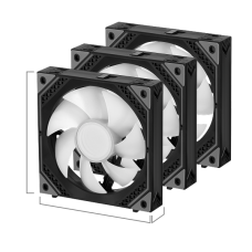 Корпусные вентиляторы 2E GAMING Air Cool Magic Mirror ACF120MB-ARGB, 3x120мм, 2000rpm, 4pin PWM +5VARGB, 20.5dBa, черный