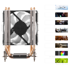 Процесорний кулер  2E GAMING Air Cool AC90D4-ARGB, LGA1851, 1700, 1200, 1366, 115x, AM5, AM4, AM3, AM3+, 4pin PWM, TDP 130W