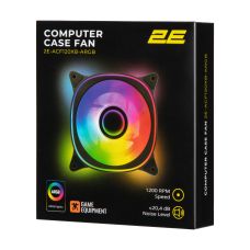 Корпусный вентилятор 2E GAMING Air Cool X Fan ACF120XB-ARGB, 120мм, 1200rpm, 3pin, 3pin +5VARGB, 20,4dBa, черный