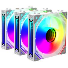 Корпусные вентиляторы 2E GAMING Air Cool Magic Mirror ACF120MW-ARGB, 3x120мм, 2000rpm, 4pin PWM +5VARGB, 20.5dBa, белый