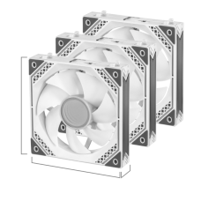 Корпусные вентиляторы 2E GAMING Air Cool Magic Mirror ACF120MW-ARGB, 3x120мм, 2000rpm, 4pin PWM +5VARGB, 20.5dBa, белый
