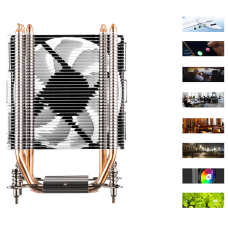 Процесорний кулер  2E GAMING Air Cool AC90D4-ARGB, LGA1851, 1700, 1200, 1366, 115x, AM5, AM4, AM3, AM3+, 4pin PWM, TDP 130W