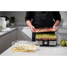 Сушарка для продуктів ARDESTO 245Вт, піддонів - 5x3см, макс - 70°С, пластик, чорний+нерж