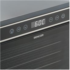 Сушарка для продуктів Sencor 600Вт, піддонів - 7x2.8см, діаметр - 30см, електронне керув., чорний