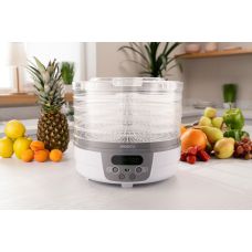 Сушилка для продуктов ARDESTO FDB-5321T, 250Вт, поддонов -5x3см, диаметр-32см, макс-70°С, таймер, электр. управление, пластик, белый