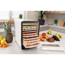 Сушилка для продуктов ARDESTO 550Вт, поддонов – 10+1x3см, макс – 70°С, сетка для ягод, пластик, белый