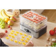 Сушилка для продуктов Sencor 240Вт, поддонов – 5x2.9см, диаметр – 29см, макс – 70°С, пластик, серый
