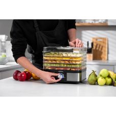 Сушарка для продуктів ARDESTO 245Вт, піддонів - 5x3см, макс - 70°С, пластик, чорний+нерж
