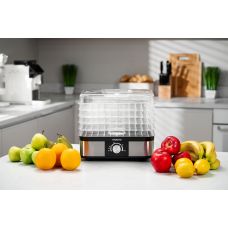Сушарка для продуктів ARDESTO 245Вт, піддонів - 5x3см, макс - 70°С, пластик, чорний+нерж